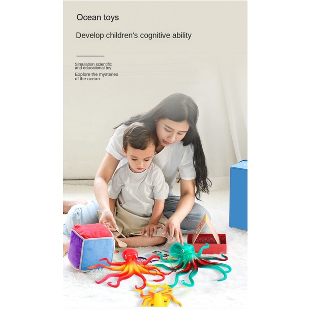 Đồ Chơi Mô Hình Bạch Tuộc Bằng Cao Su Mềm Cho Bé