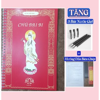 Tặng Bút Viết, Sổ tay chép kinh Chú Đại Bi in mờ đẹp , rõ chữ