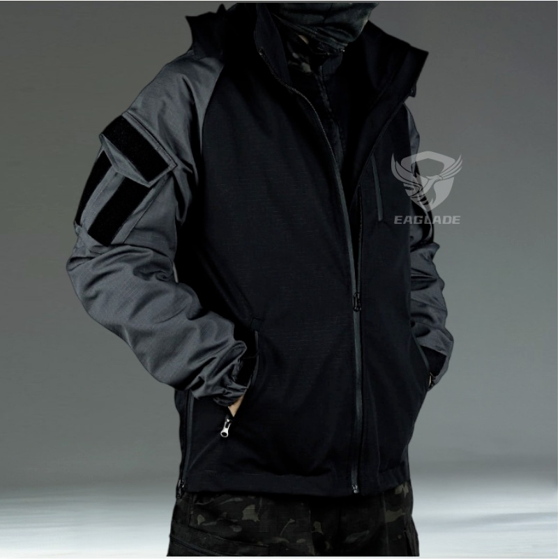 Áo khoác EAGLADE JT-QX2 chống thấm nước tông màu đen thời trang lái xe mô tô dành cho nam