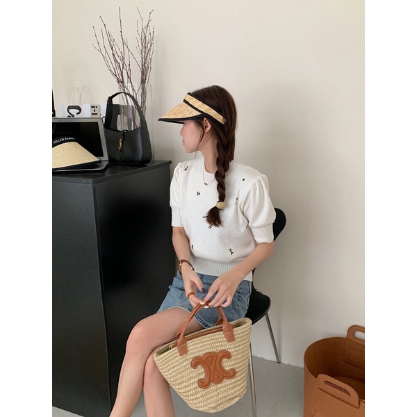 SUXI Áo Thun Dệt Kim Tay Ngắn Dáng Rộng Thời Trang Mùa Hè Dành Cho Nữ