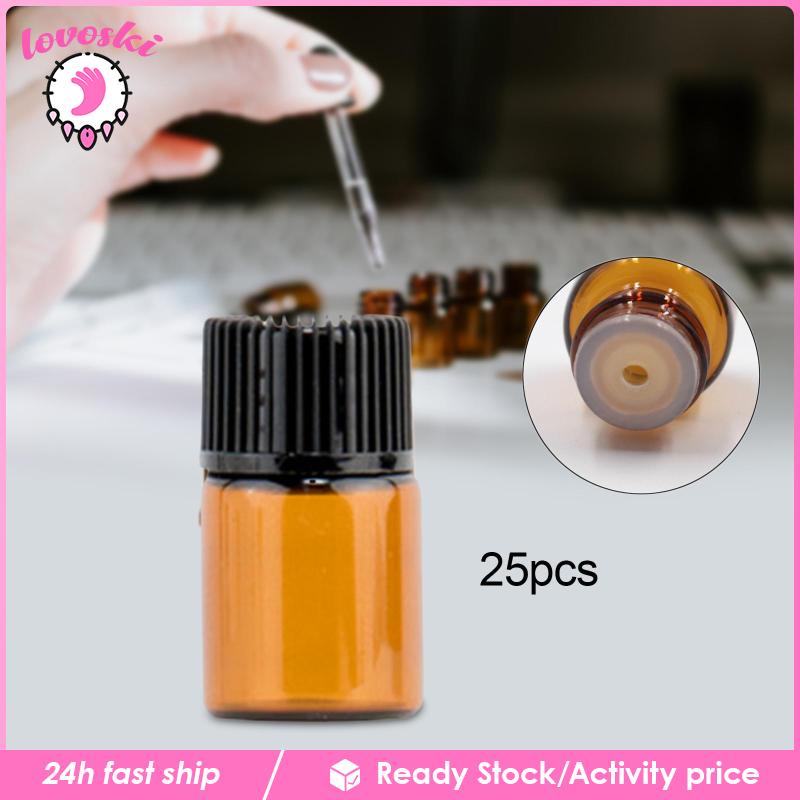 Set 25 Lọ Thủy Tinh Rỗng Chống Rò Rỉ Có Thể Đổ Đầy Tiện Lợi Du Lịch