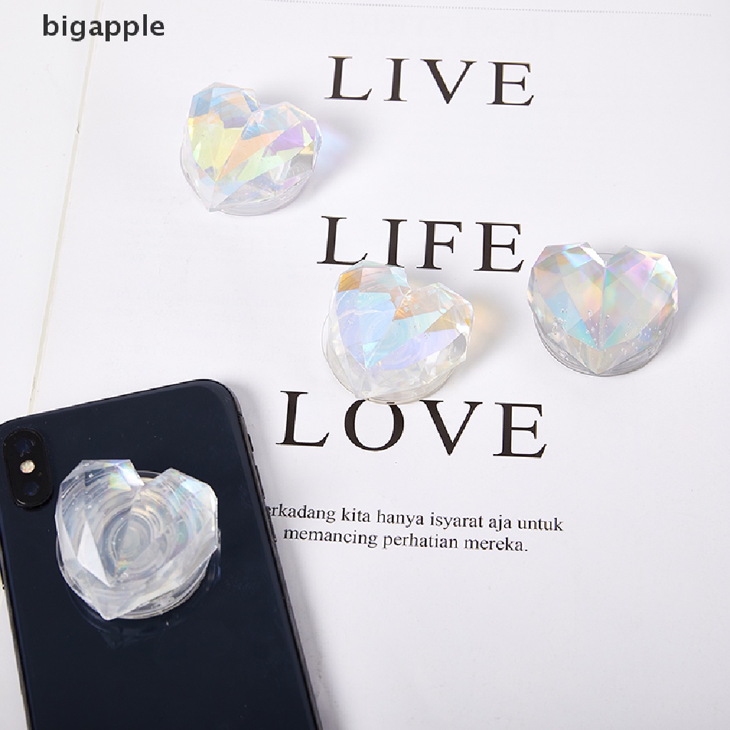 Bigapple Giá Đỡ Điện Thoại Dán Đệm Khí Thu Gọn Được Hình Trái Tim Laser Sáng Tạo RDG