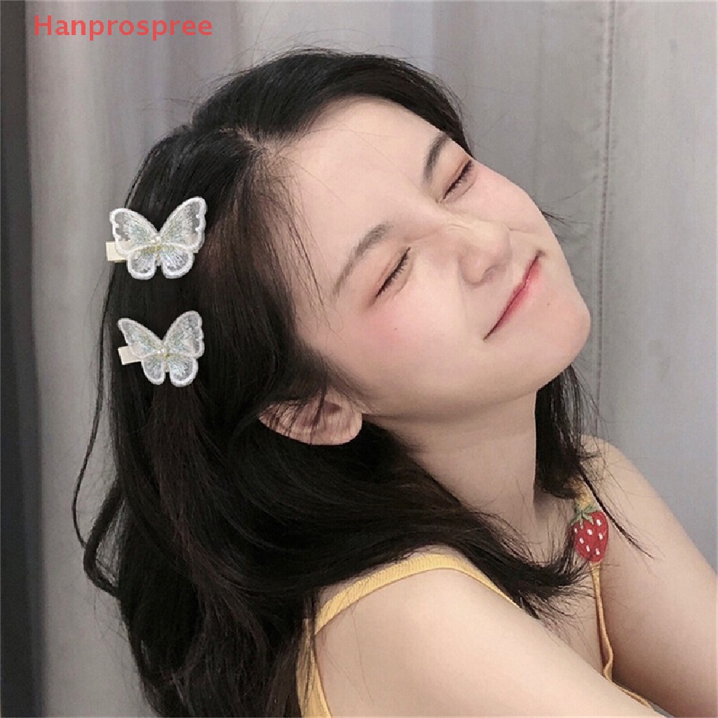 Kẹp Tóc Hình Bướm Phối Ren Dễ Thương Cho Nữ