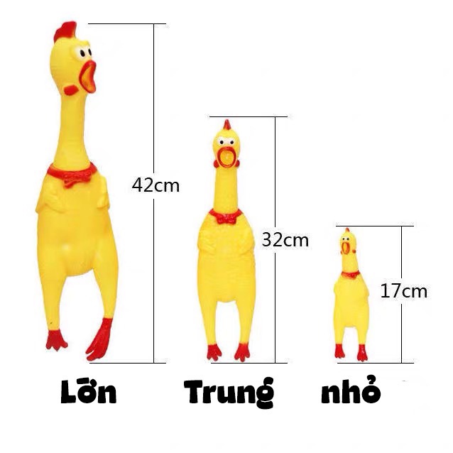 Gà bóp kêu la hét nhiều size Shrilling Chicken xả stress thú vị ngộ nghĩnh BIBI PARTY GBK