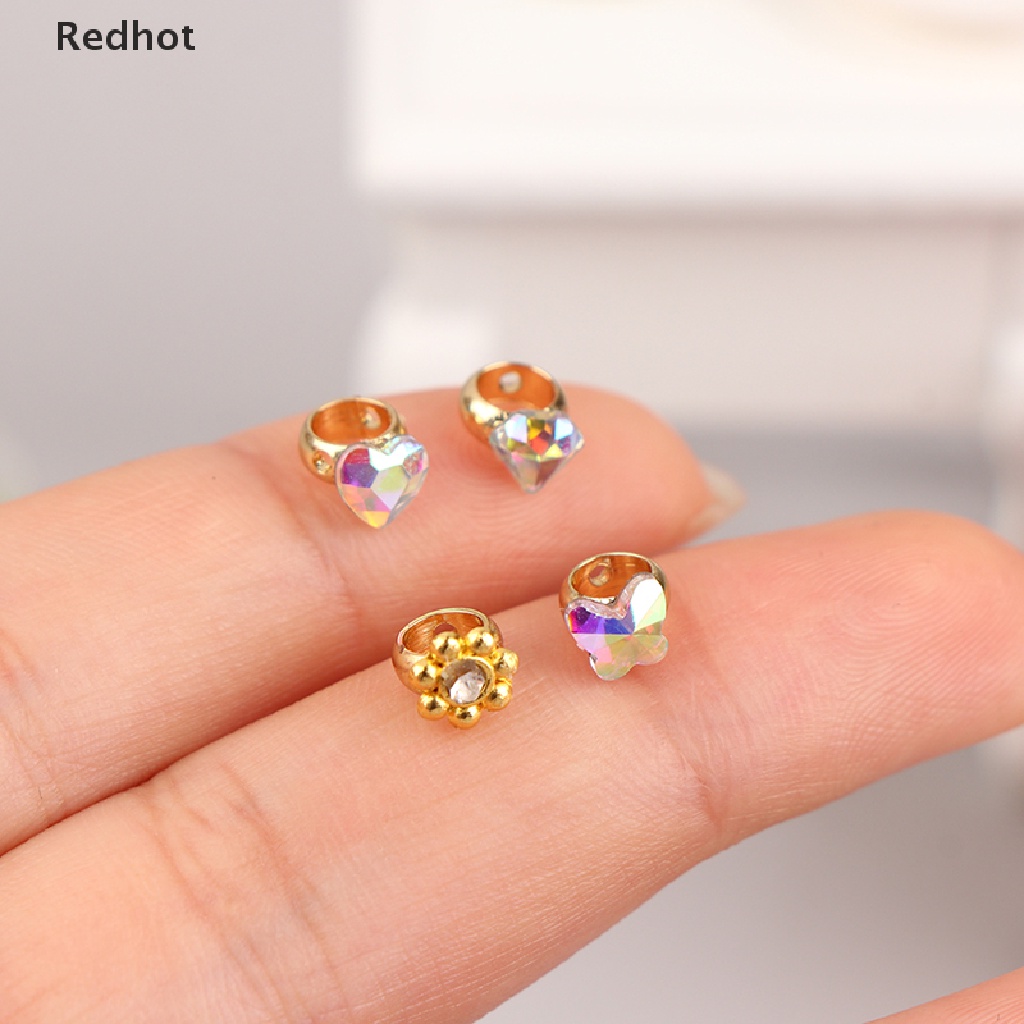 &lt; Redhot &gt; Nhẫn Kim Cương Hình Hoa Hướng Dương / Bướm / Trái Tim Mini Trang Trí Nhà Búp Bê Thu Nhỏ 1: 6