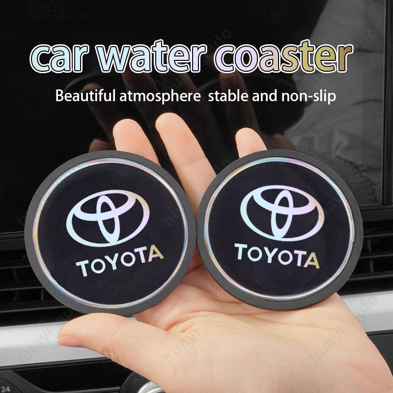 Đế Lót Ly Bằng Silicon Màu Laser Cho Xe Hơi Toyota Raize Rush Vios Veloz Cross Corolla Yaris Sienta Prius Camry Fortuner Wigo Innova Hilux