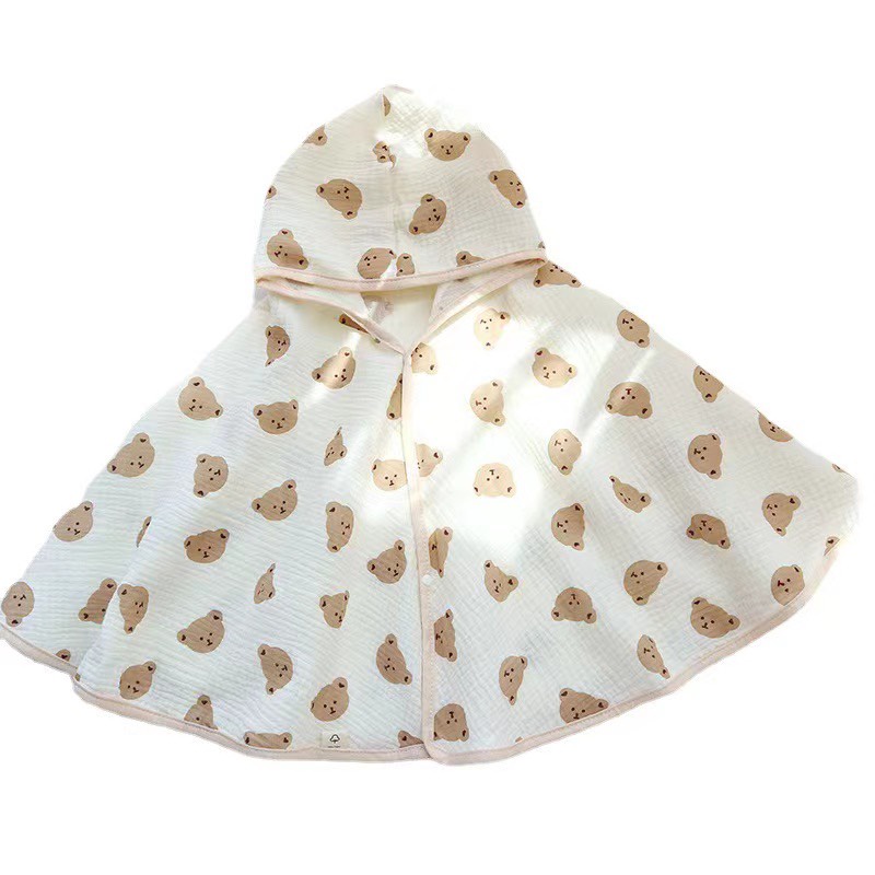 Choàng cánh dơi muslin freesize cho bé 1-5 tuổi