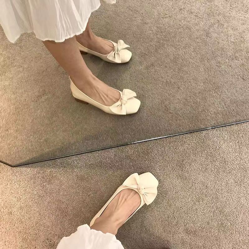 Giày Búp Bê Mũi Vuông Đế Mềm Thoải Mái Phong Cách Xiaoxiang Cho Nữ