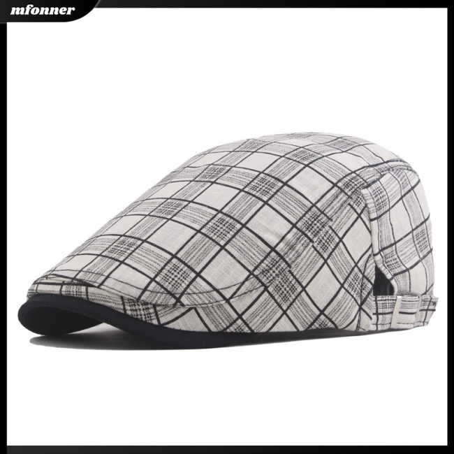 Mũ Beret Họa Tiết Sọc Caro Nhiều Màu Sắc Thoáng Khí Thời Trang Cho Nam
