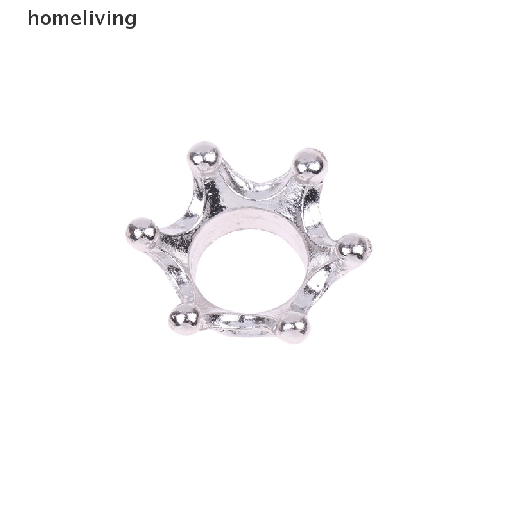 Bộ 2 Vương Miện Mini Bằng Hợp Kim Màu Vàng Bạc Thu Nhỏ Xinh Xắn Trang Trí Nhà Búp Bê 1: 12