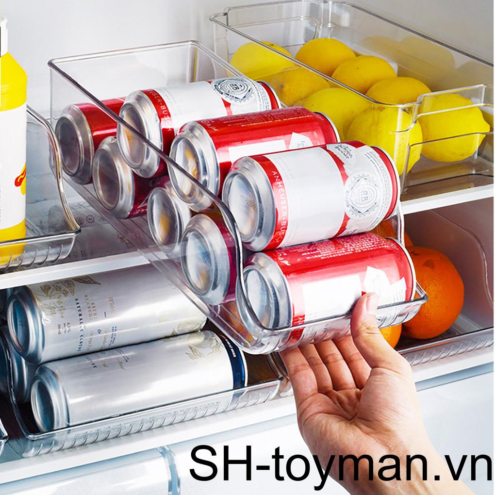 Khay Đựng Lon Rượu / Trứng / Trái Cây Tiết Kiệm Không Gian Cho Tủ Lạnh