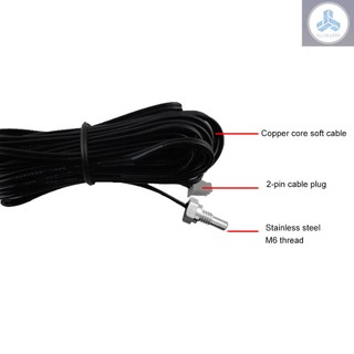 10K NTC Thermistor Line Cable Temperature Sensor Probe 1M Length with M6 Thread for Temperature Controller