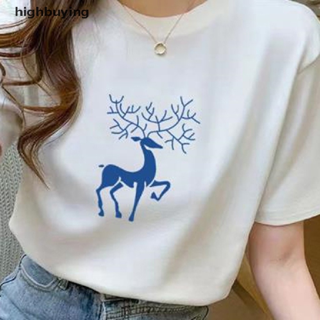 Áo Thun Tay Ngắn Cổ Tròn In Hình Pring Dễ Thương Cho Nữ