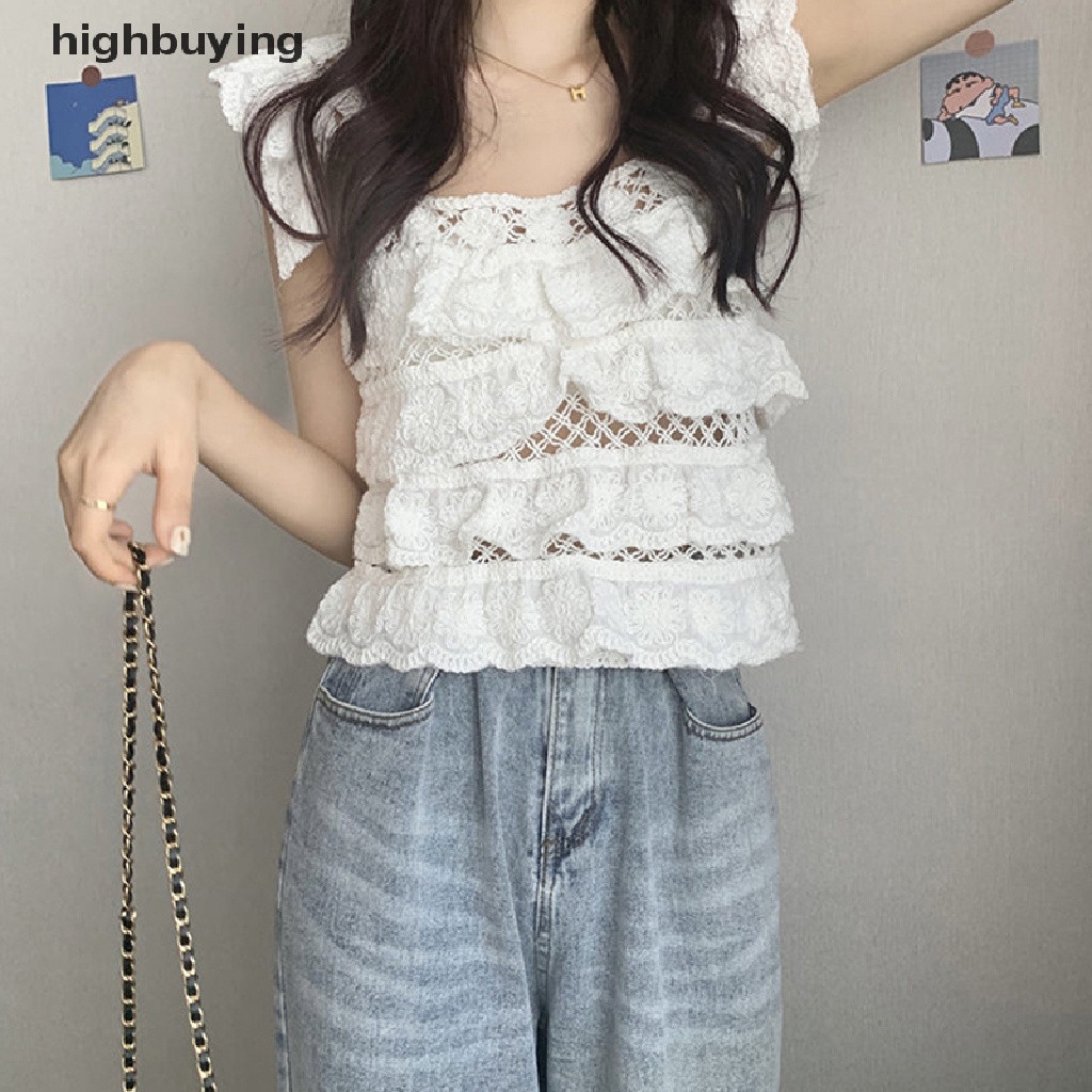 Áo Dệt Kim Cổ Vuông Phối Bèo Thêu Họa Tiết Thổ Cẩm Xinh Xắn Cho Nữ