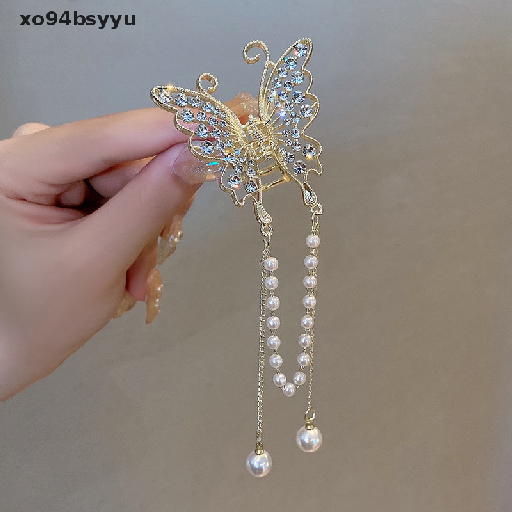 Kẹp Tóc Hình Bướm xo94bsyyu Đính Ngọc Trai Nhân Tạo Thời Trang