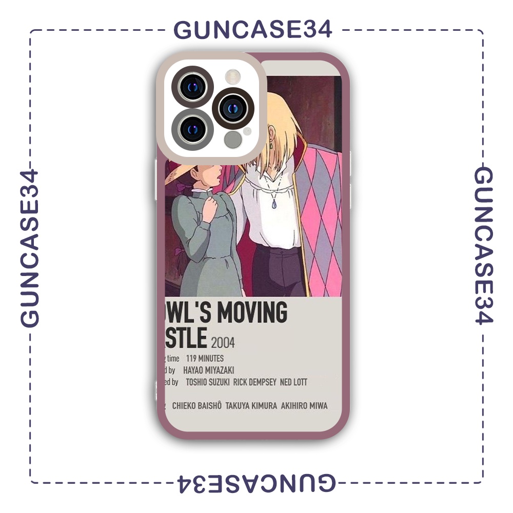 Ốp iphone cạnh vuông Guncase34 lâu đài di động của Howl 6/6s/7/7plus/8/8plus/x/xr/xs/11/12/13/pro/plus/promax/14prm