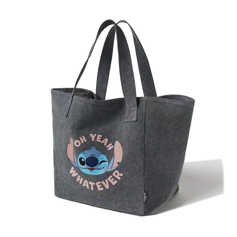 Túi Xách Đeo Vai Vải Bạt Sức Chứa Lớn Hình Stitch Cầm Tay Mẫu Mới 2023 Cho Nữ