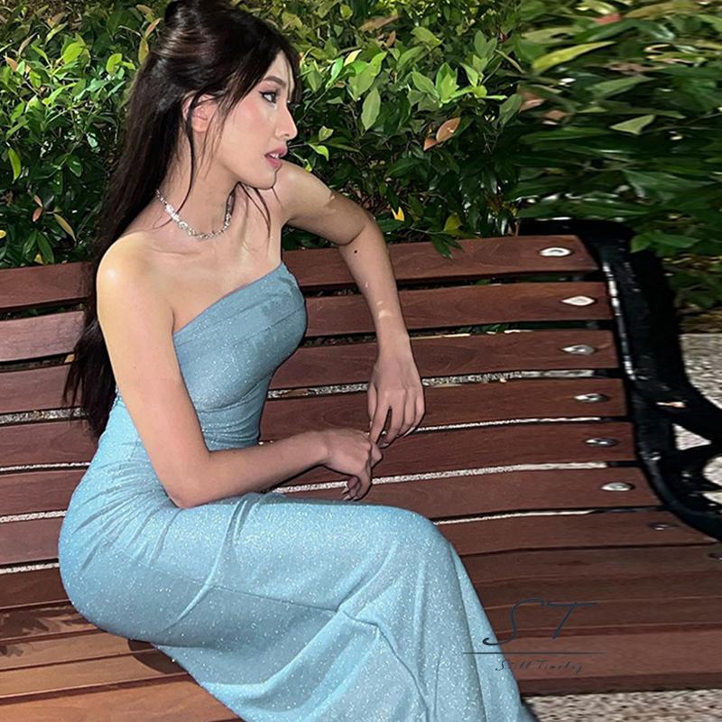 Đầm Dài Không Tay Quấn Ngực Thời Trang Xuân Hè CY03 Dành Cho Nữ