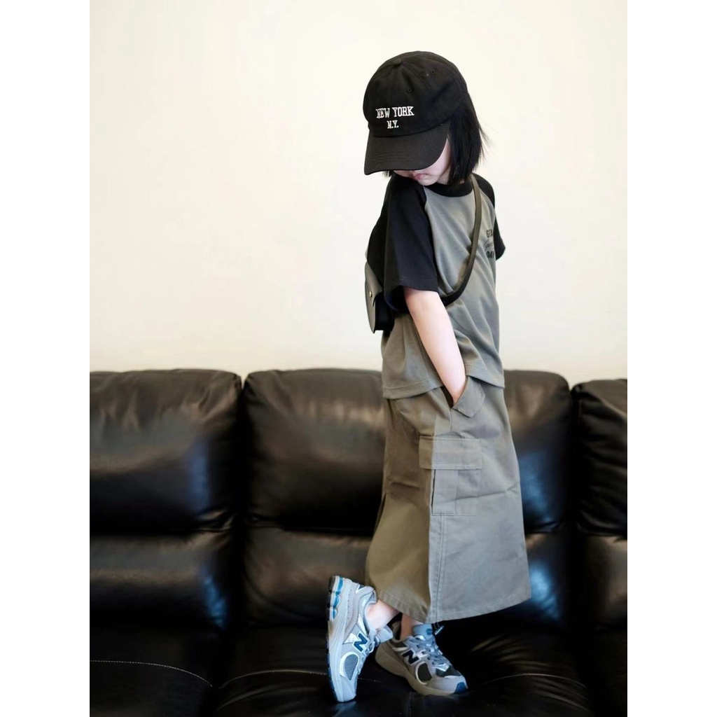 Bộ Áo Thun + Chân Váy Cotton Màu Sắc Thời Trang Cho Bé Gái