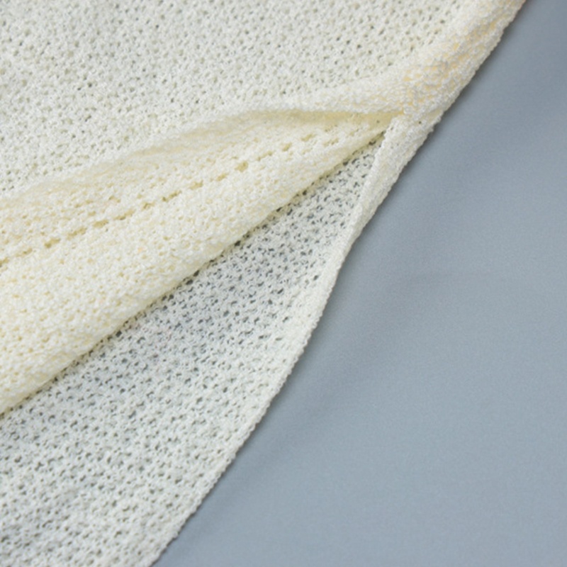 Đầm Dệt Kim Midi Cổ V Hở Lưng Xẻ Tà Thời Trang Mùa Hè Cho Nữ