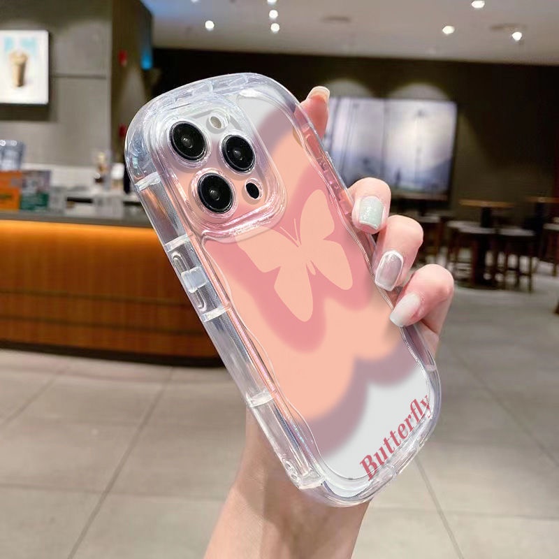 ✅Ốp Điện Thoại Mềm Trong Suốt Chống Sốc In Hình Bướm Hồng Cho Iphone xs xr 1112 148P13 promax 7