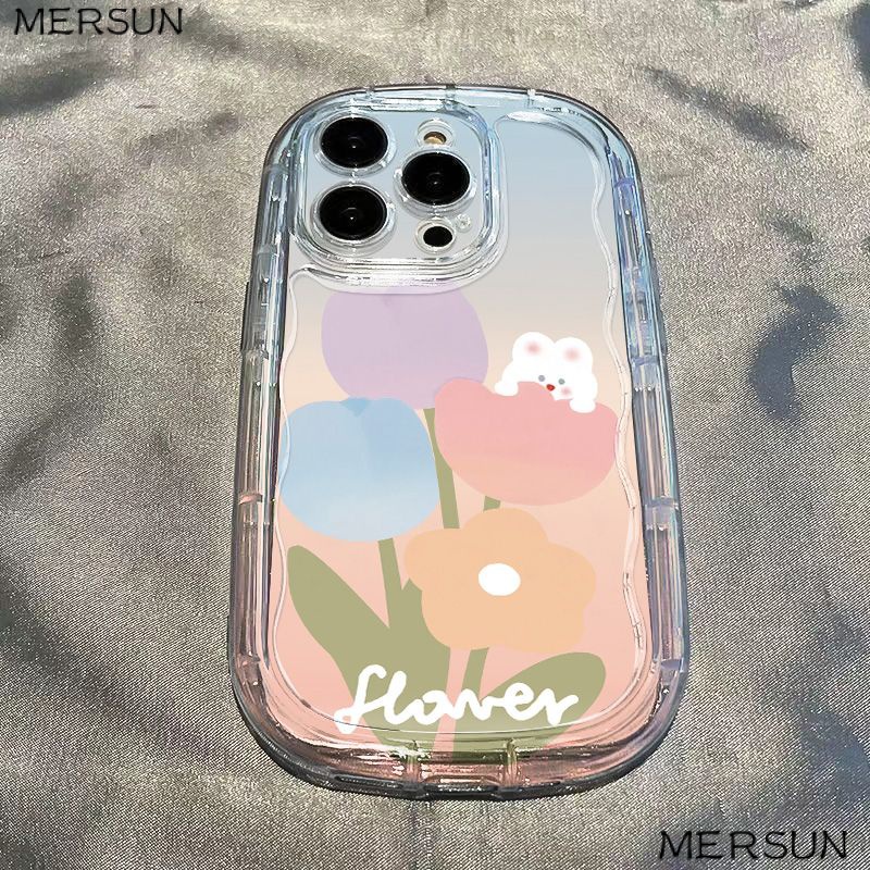 ✅Ốp Điện Thoại Mềm Trong Suốt Chống Sốc In Họa Tiết Hoa Tulip Cho Iphone Promax Xr xs 13 148P1112 7 DINZ