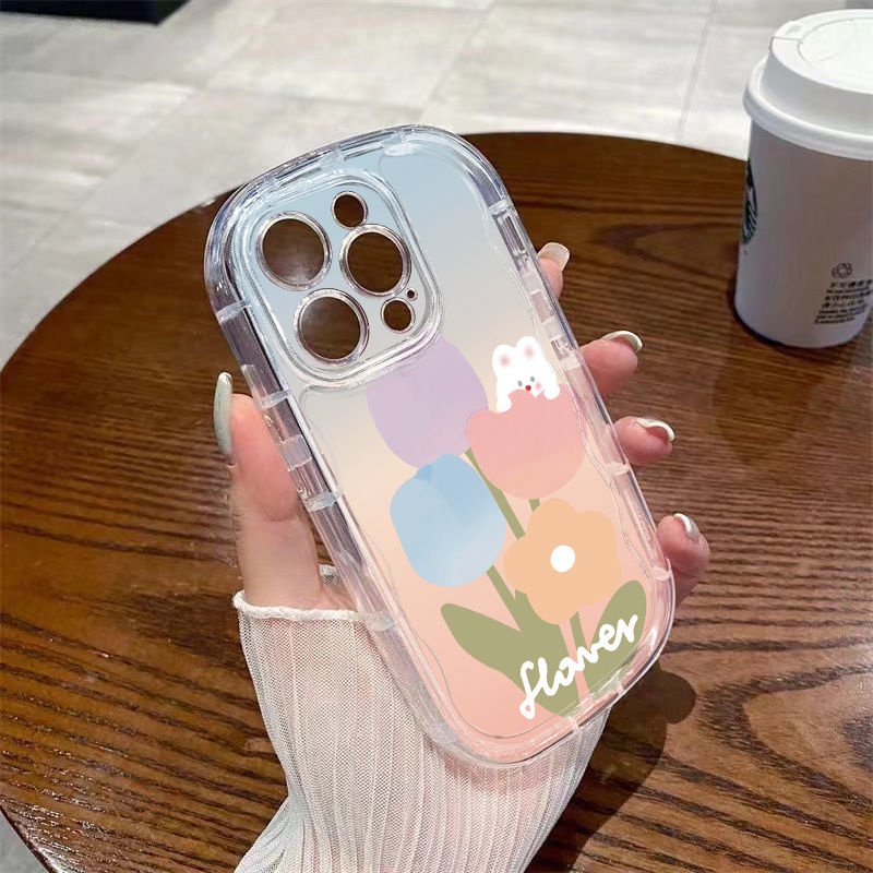 ✅Ốp Điện Thoại Mềm Trong Suốt Chống Sốc In Họa Tiết Hoa Tulip Cho Iphone Promax Xr xs 13 148P1112 7 DINZ
