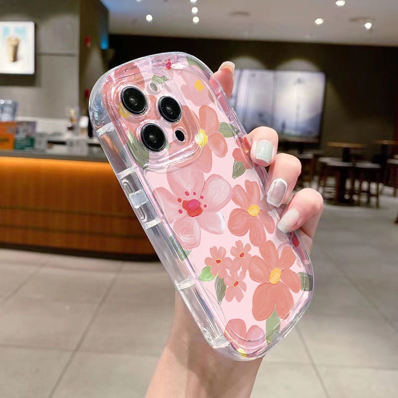 ✅Ốp Điện Thoại Mềm Trong Suốt / Màu Hồng In Họa Tiết Graffiti Chống Sốc Cho Iphone 1411 Xs13Promax 8p12 NX9H 7