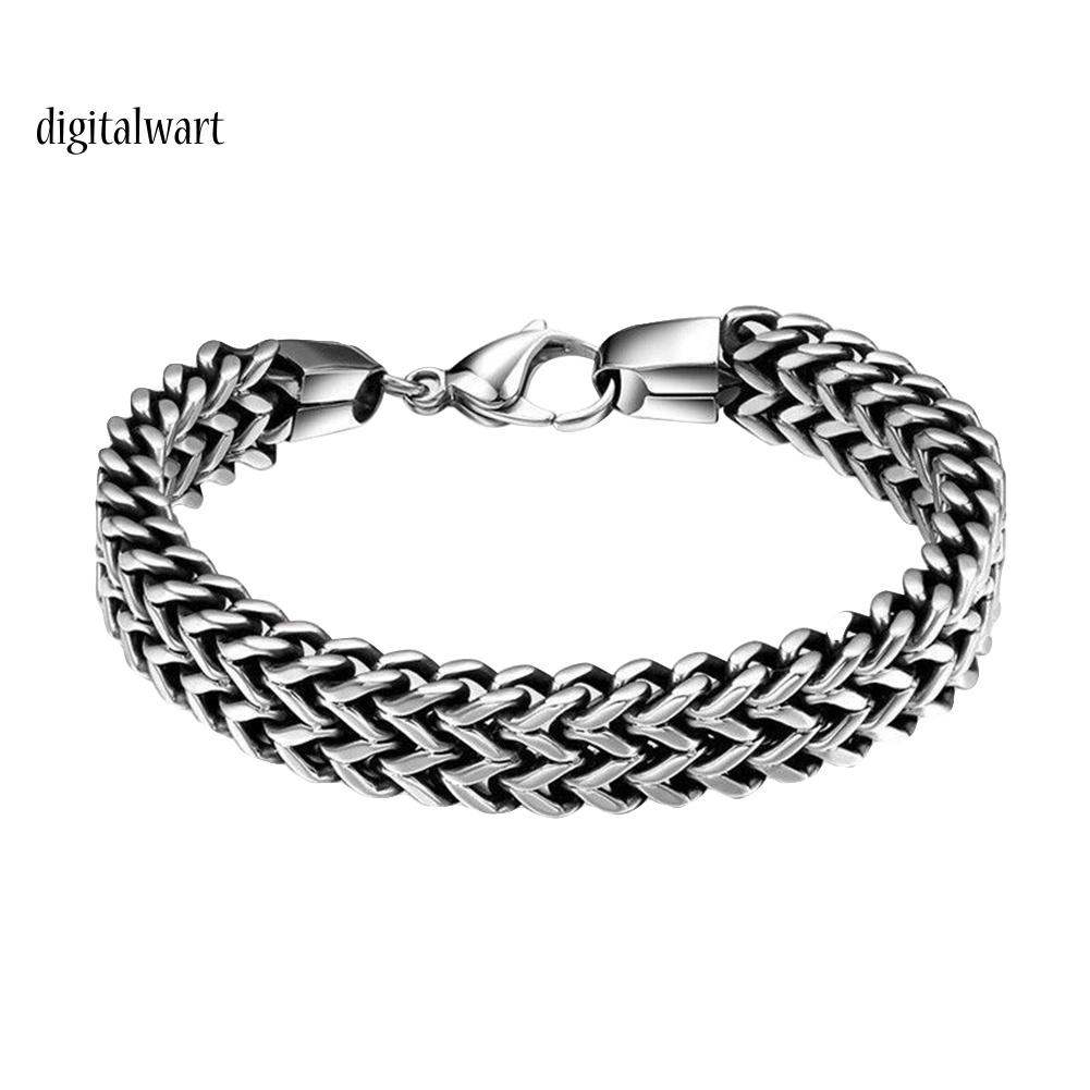 Kỹ Thuật Số| Vòng Tay Dây Xích Bằng Thép Không Gỉ Thiết Kế Đơn Giản Cho Nam