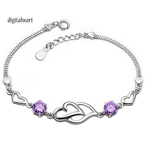 Kỹ Thuật Số| Vòng Tay Mạ BạC 925 ĐíNh Đá HìNh Tim Xinh XắN