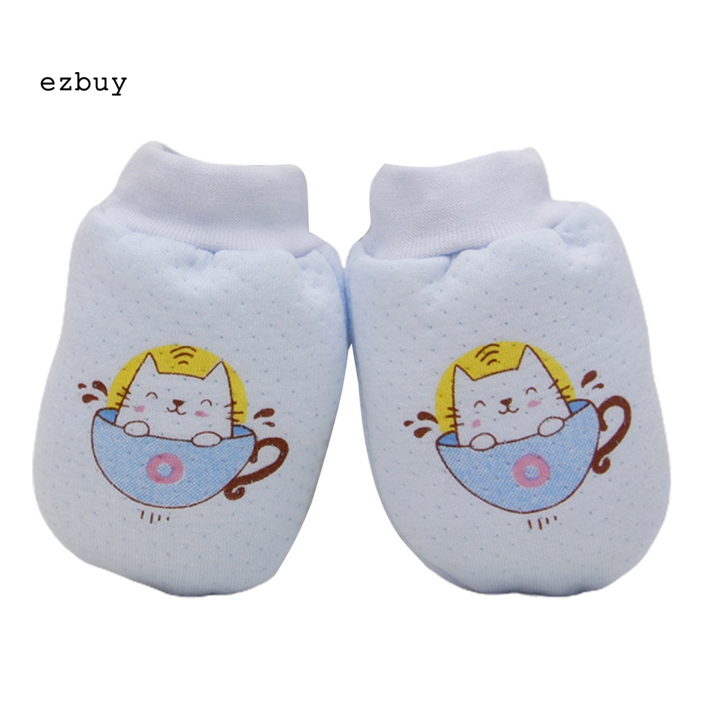 1 Đôi Găng Tay Thiết Kế Dây Rút Bảo Vệ Mặt Giữ Ấm Chống Trầy Xước Có Thể Điều Chỉnh Cho Bé