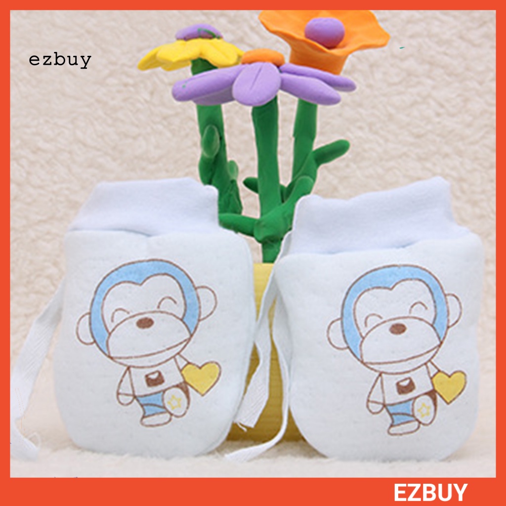 1 Đôi Găng Tay Thiết Kế Dây Rút Bảo Vệ Mặt Giữ Ấm Chống Trầy Xước Có Thể Điều Chỉnh Cho Bé