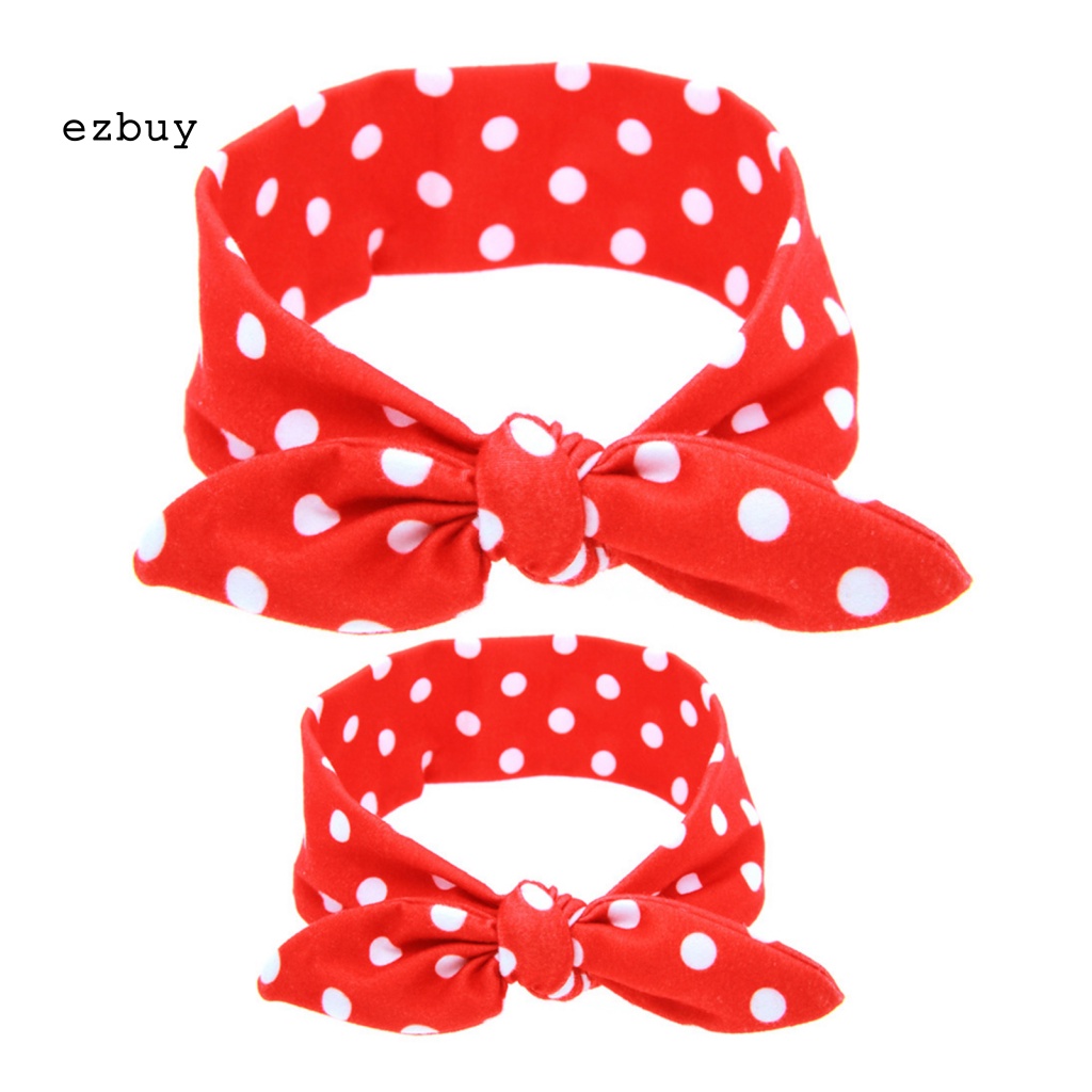 Set 2 Băng Đô Tai Thỏ Bằng Vải Mềm Tinh Tế Cho Mẹ Và Bé Chụp Ảnh