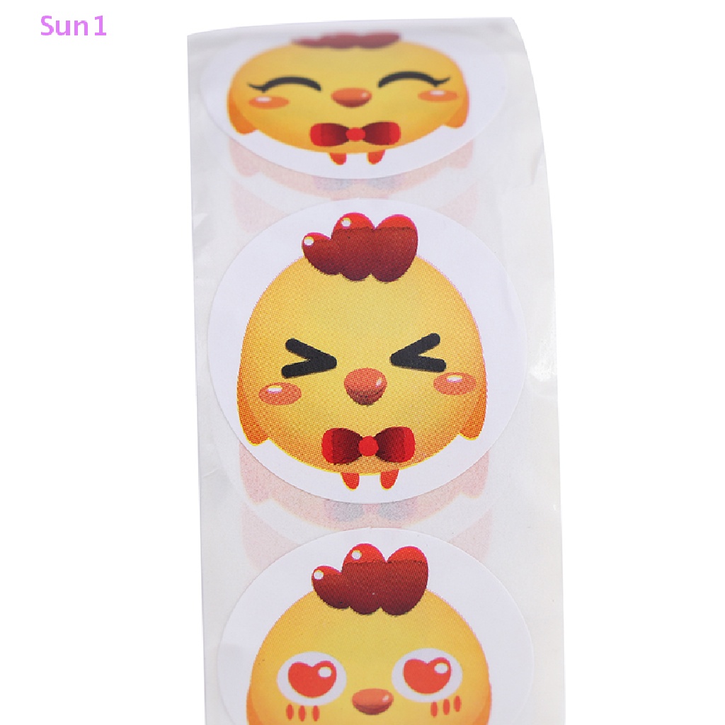 Cuộn 500 Miếng Dán Trang Trí Hình Chú Gà Ngộ Nghĩnh