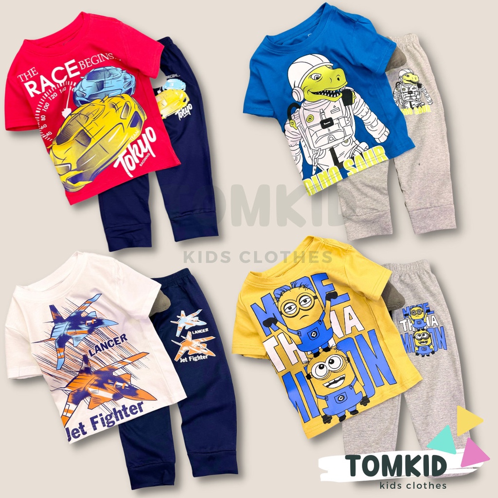 Đồ bộ cho bé trai, bộ tay ngắn quần dài cho bé  chất cotton cotton xuất khẩu 4 chiều 10-42kg TomKids