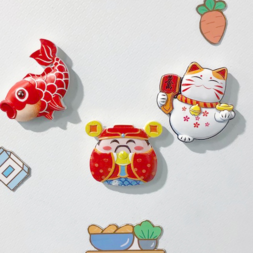 Kfr KFR✧Khuôn Trưng Bày Tủ Lạnh Hình Mèo 3D Không Phai Màu Không Dễ Thương Cho Văn Phòng