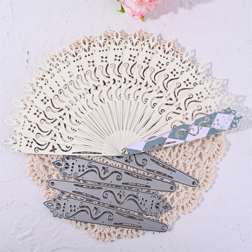 Kfr KFR✧Khuôn Cắt Giấy Kim Loại Hình Quạt DIY Có Thể Tái Sử Dụng