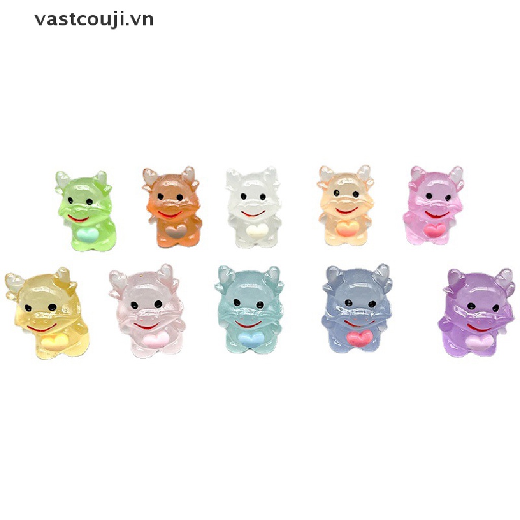 Set 2 Tượng Rồng VASTJI Dạ Quang Mini Bằng Nhựa Resin Trang Trí Xe Hơi
