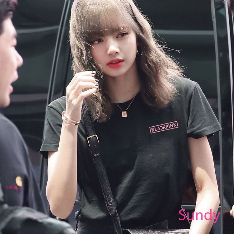 Áo Thun Tay Ngắn Dáng Rộng In Hình Lisa BLACKPINK Thời Trang Mùa Hè Cho Nữ Có Size Lớn