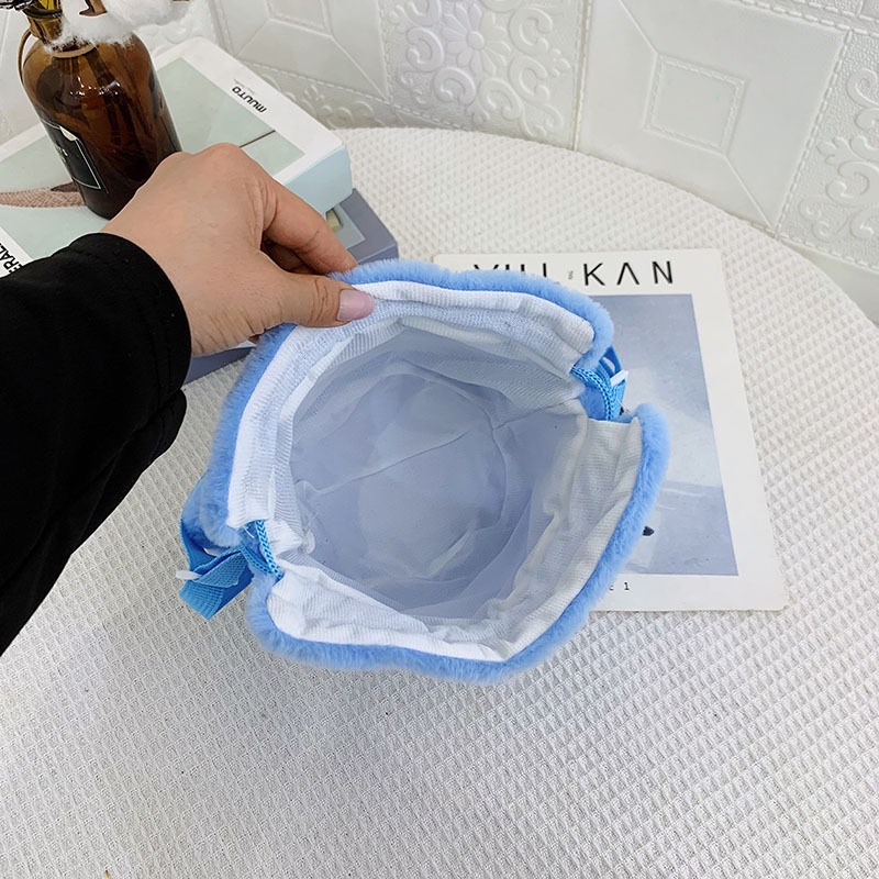 SANRIO Túi Dây Rút Đeo Chéo Vai Cỡ Lớn Họa Tiết Hoạt Hình Doremon Pikachu Dễ Thương Cho Nữ BY2 YB2