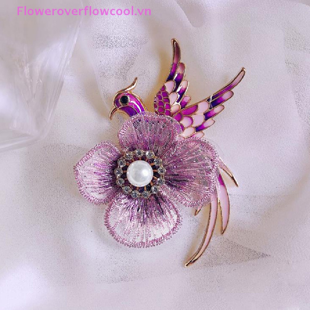 1 Huy Hiệu Cài Áo Hình Chim Công Đính Đá Thời Trang