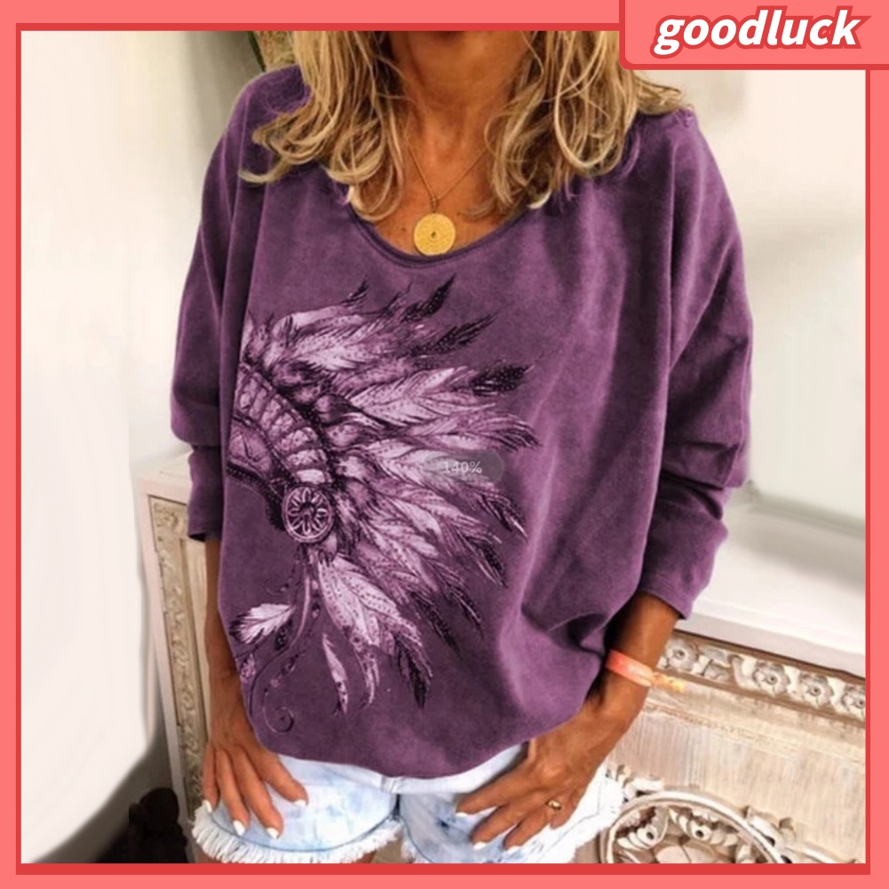 Áo Thun Tay Dài Cổ Tròn Màu Trơn In Họa Tiết Thời Trang Mùa Thu Cho Nữ