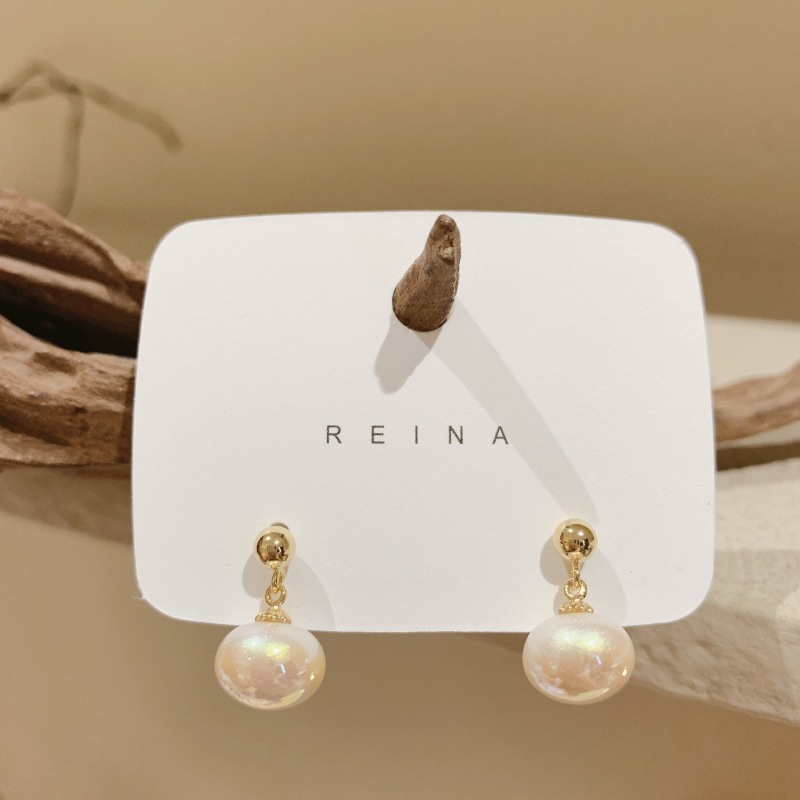 Bông Tai Đính Ngọc Trai Nhân Tạo Sang Trọng Phong Cách Hàn Quốc