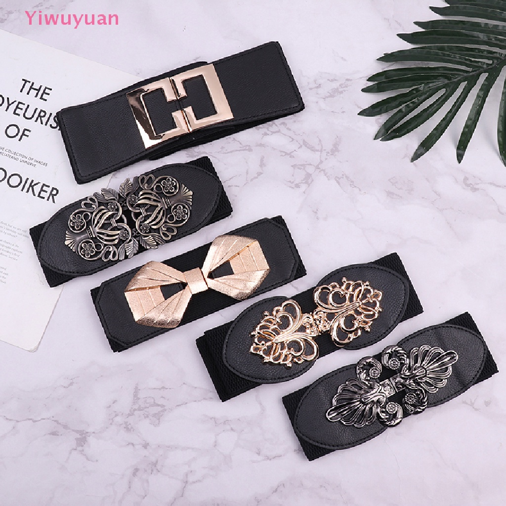 Thắt Lưng Bản Rộng Co Giãn Phong Cách Vintage &lt; Yiwuyuan &gt; Cho Nữ Mặc Đầm Mới