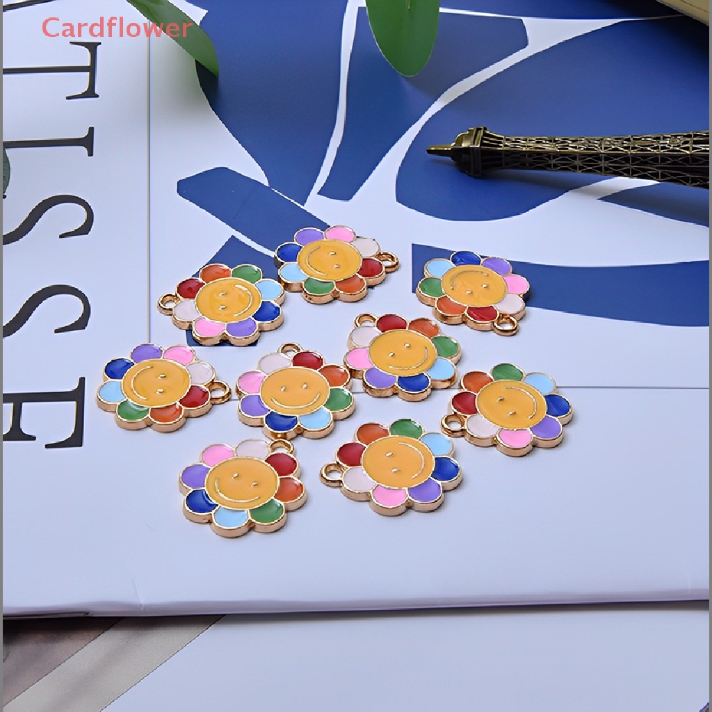 Bộ 10 Bông Hoa Mặt Trời Tráng Men Làm Trang Sức Diy Mới