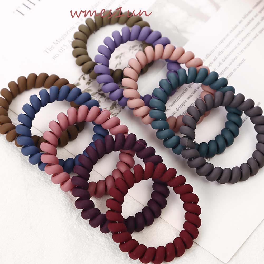 Dây Cột Tóc Lò Xo Co Giãn WMES15H Màu Nhám Xinh Xắn Cho Nữ