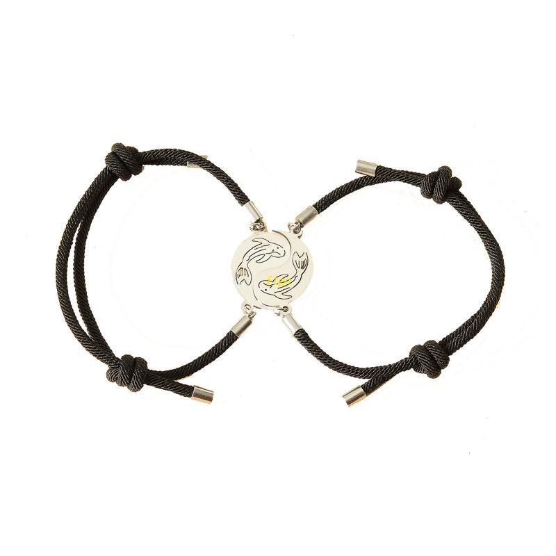 Vòng Tay Âm Dương Bằng Thép Không Gỉ Phong Cách Âu Mỹ