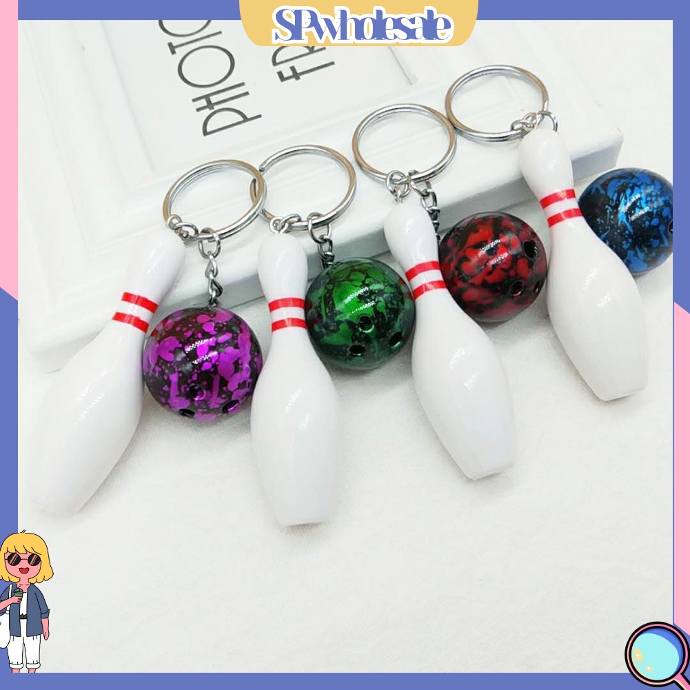 <SPwholesale> Móc Khóa Hình Quả Bóng Bowling Thời Trang Giá Đỡ