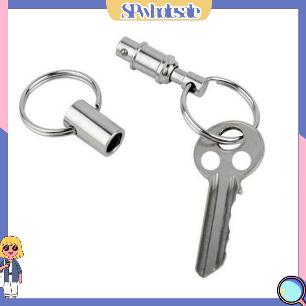 <SPwholesale> 2 Móc Khóa Có Thể Tháo Rời Bề Mặt Mịn Màng Chống Biến Dạng Bằng Thép Không Gỉ