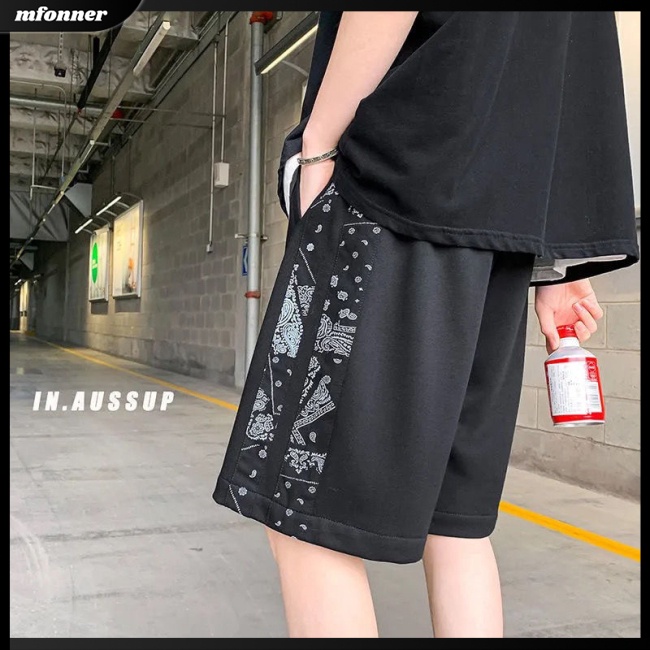 Quần Short Thể Thao Ống Rộng In Họa Tiết Thời Trang Mùa Hè Dành Cho Nam